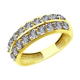 Кольцо из комбинированного золота с бриллиантами 53-210-00801-1