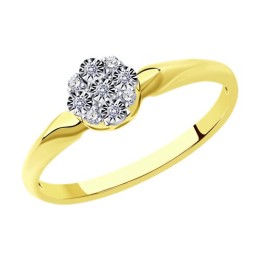 Кольцо из комбинированного золота с бриллиантами 53-210-01297-1