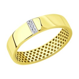 Кольцо из желтого золота с бриллиантами 53-210-01352-1