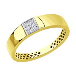 Кольцо из желтого золота с бриллиантами 53-210-01461-1