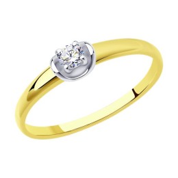 Кольцо из желтого золота с бриллиантом 53-210-01498-1
