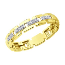 Кольцо из желтого золота с бриллиантами 53-210-01697-1