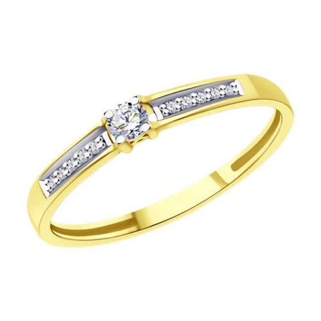 Кольцо из желтого золота с бриллиантами 53-210-01760-1
