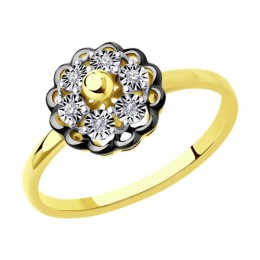 Кольцо из комбинированного золота с бриллиантами 53-210-01789-1