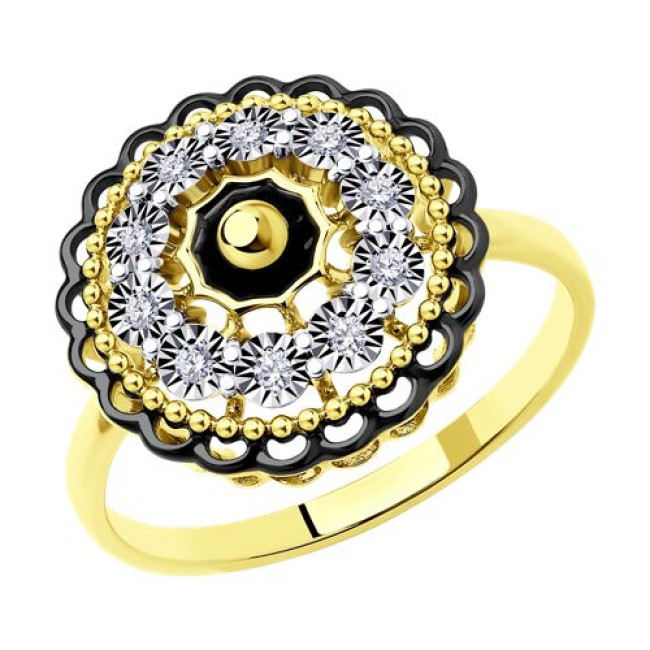 Кольцо из комбинированного золота с бриллиантами 53-210-01790-1