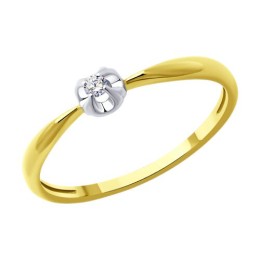 Кольцо из желтого золота с бриллиантом 53-210-01861-1