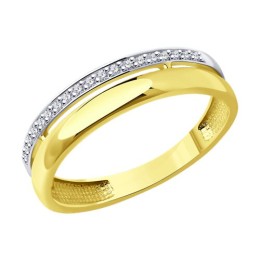 Кольцо из желтого золота с бриллиантами 53-210-01874-1