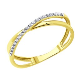 Кольцо из желтого золота с бриллиантами 53-210-01888-1