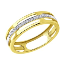Кольцо из желтого золота с бриллиантами 53-210-01890-1