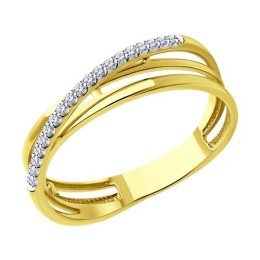 Кольцо из желтого золота с бриллиантами 53-210-01895-1