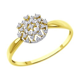 Кольцо из желтого золота с бриллиантами 53-210-02083-1