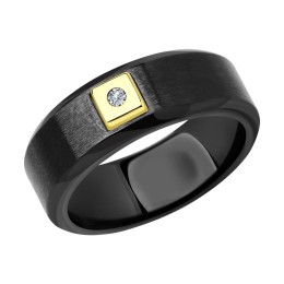 Кольцо из желтого золота с бриллиантом и керамическими вставками 6015089-2