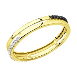 Кольцо из желтого золота с бриллиантами 7010103-2
