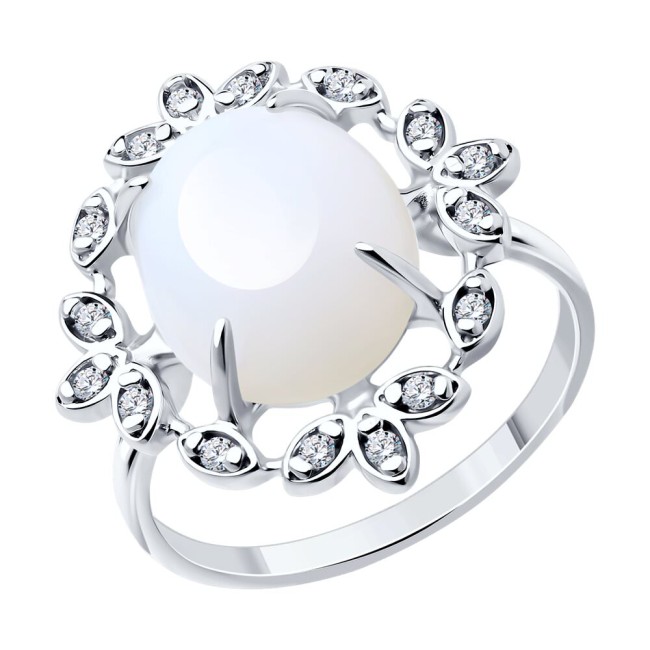 Кольцо из серебра с опалитом и фианитами 83010160