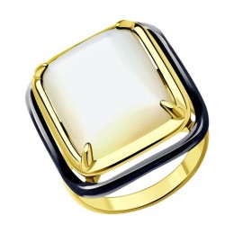 Кольцо из золочёного серебра с перламутром 93-310-01704-2