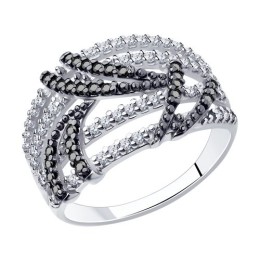 Кольцо из серебра с фианитами 94-110-00779-1