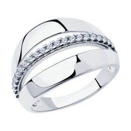 Кольцо из серебра с фианитами 94-110-00997-1