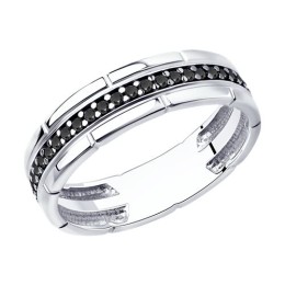 Кольцо из серебра с фианитами 94-110-01175-1