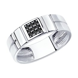 Кольцо из серебра с фианитами 94-110-01182-1