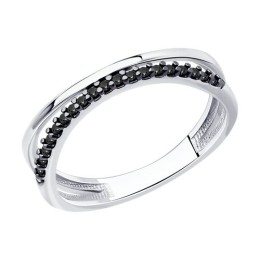 Кольцо из серебра с фианитами 94-110-01513-1