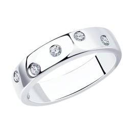 Кольцо из серебра с фианитами 94-110-01515-1