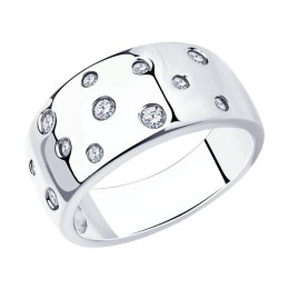Кольцо из серебра с фианитами 94-110-01516-1