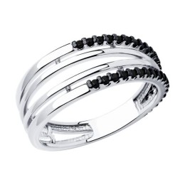 Кольцо из серебра с фианитами 94-110-01577-1