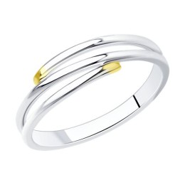 Кольцо из золочёного серебра 94-110-01588-1