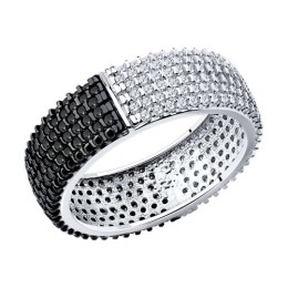 Кольцо из серебра с фианитами 94-110-01761-1