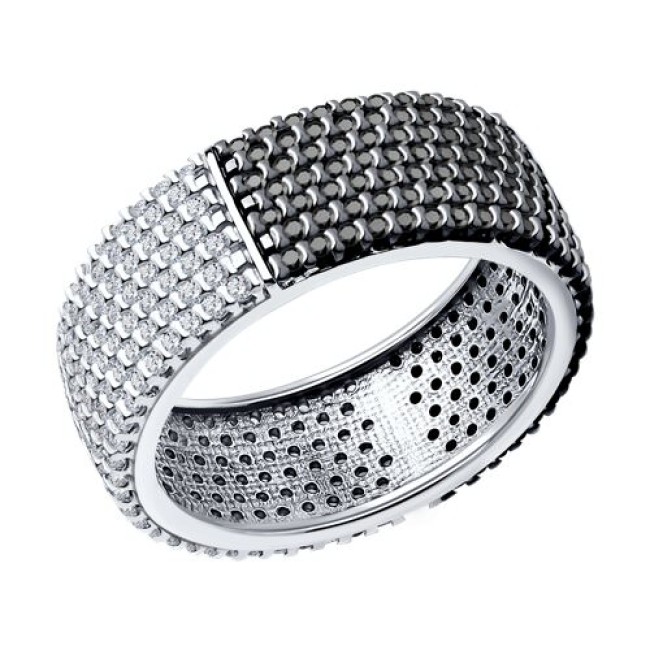 Кольцо из серебра с фианитами 94-110-01763-1