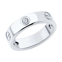 Кольцо из серебра с фианитами 94-110-02024-1