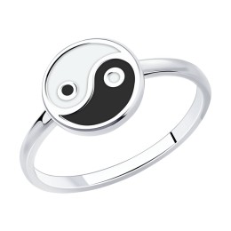 Кольцо из серебра с эмалью 94013520