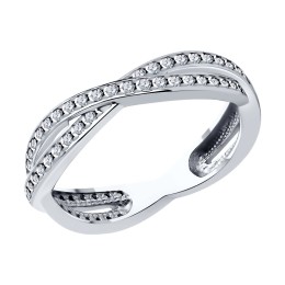 Кольцо из серебра с фианитами 94013754