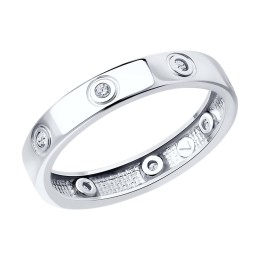 Кольцо из серебра с фианитами 94013808