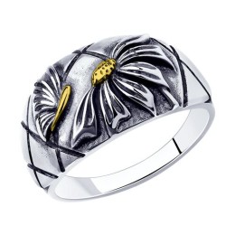 Кольцо из золочёного серебра 95-110-00813-1