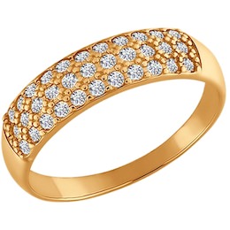 Кольцо из золота с фианитами 011173