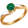 Помолвочное кольцо c зеленым камнем 014140