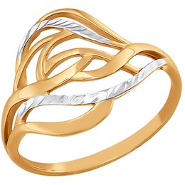 Кольцо из золота с алмазной гранью 015584