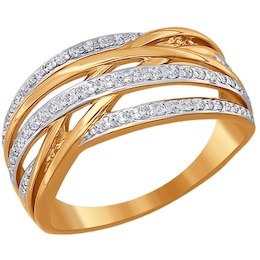 Кольцо из золота с фианитами 015725
