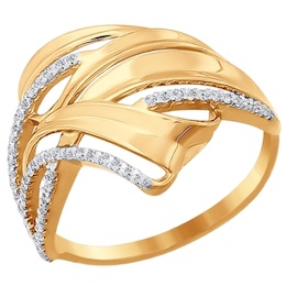 Кольцо из золота с фианитами 015758