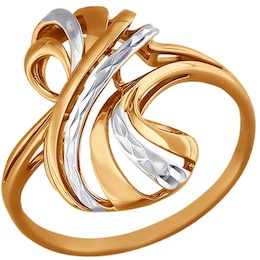 Кольцо из золота с алмазной гранью 015951