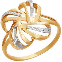 Кольцо из золота с алмазной гранью 015954