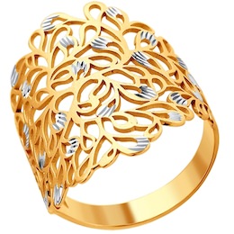 Кольцо из золота с алмазной гранью 015993