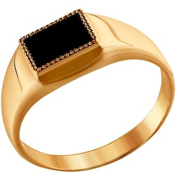 Перстень с чёрным ониксом 016156