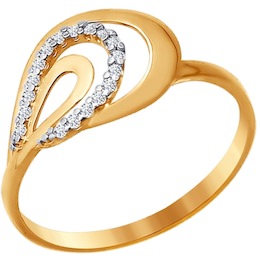 Кольцо из золота с фианитами 016525