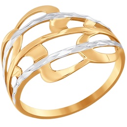 Кольцо из золота с алмазной гранью 016569