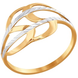 Кольцо из золота с алмазной гранью 016573