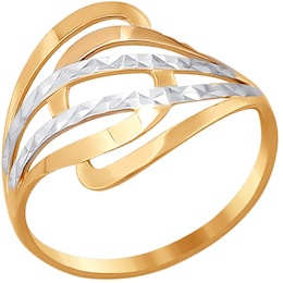 Кольцо из золота с алмазной гранью 016580