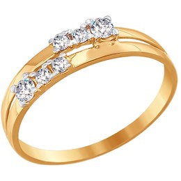 Кольцо из золота с фианитами 016595