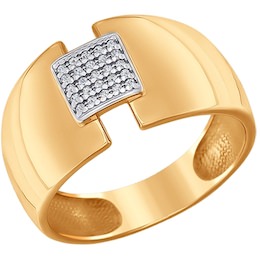 Кольцо из золота с фианитами 016631